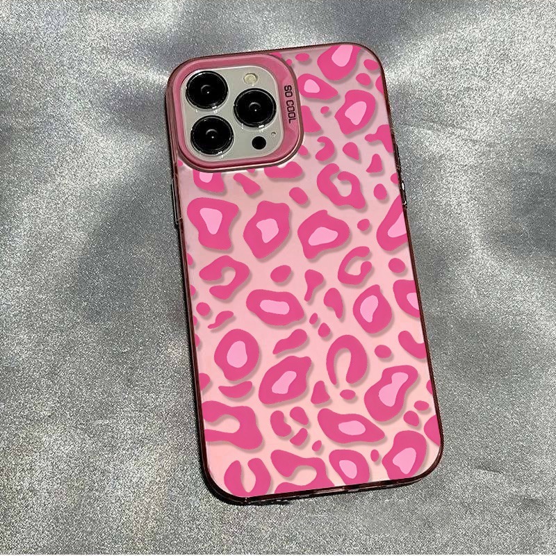 Phone Cases Samsung S23 - Розовый чехол для телефона с леопардовым