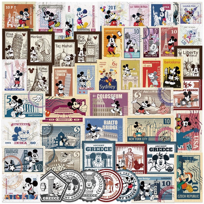 Phone Cases Disney - 50 шт. милых мультяшных ретро-наклеек с