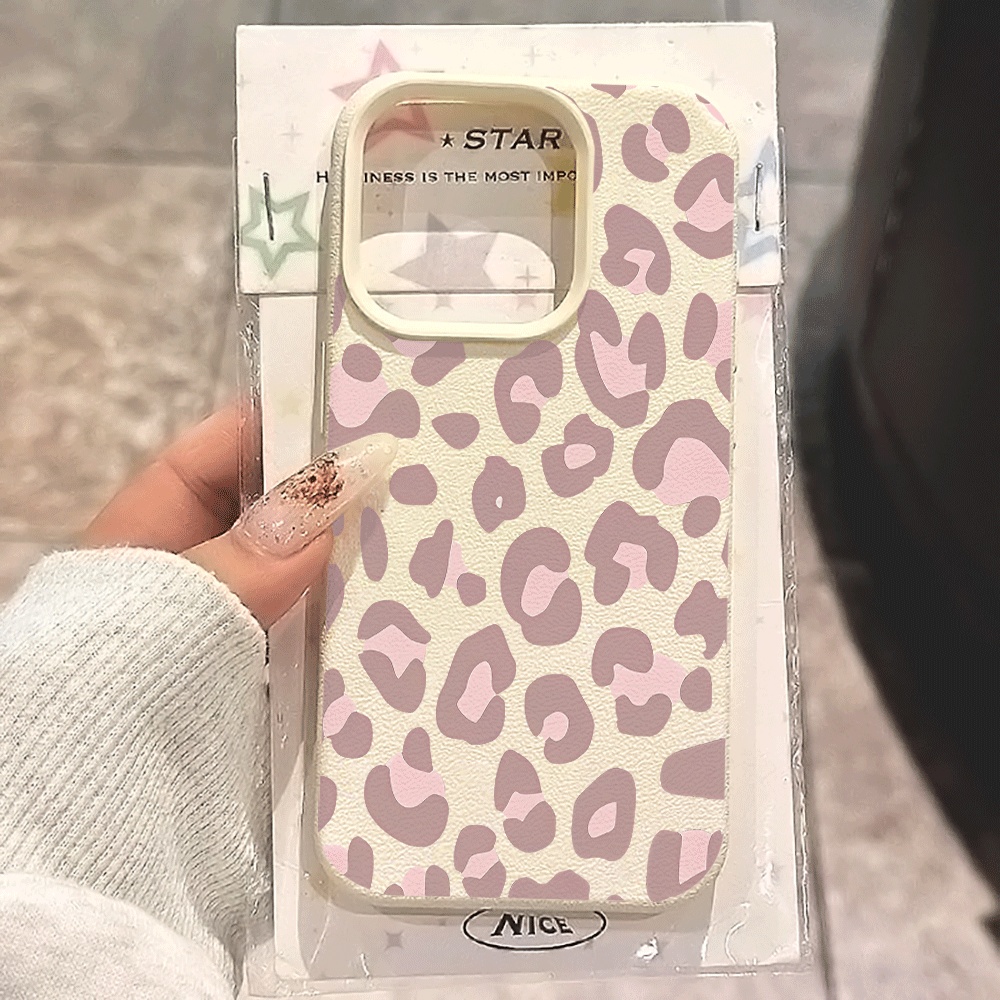 Phone Cases Rugged - Пурпурный матовый силиконовый чехол с леопардовым