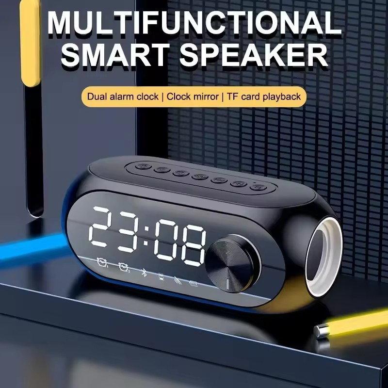 Phone Cases Big W - Беспроводная Bluetooth-колонка с будильником, портативное FM-радио,